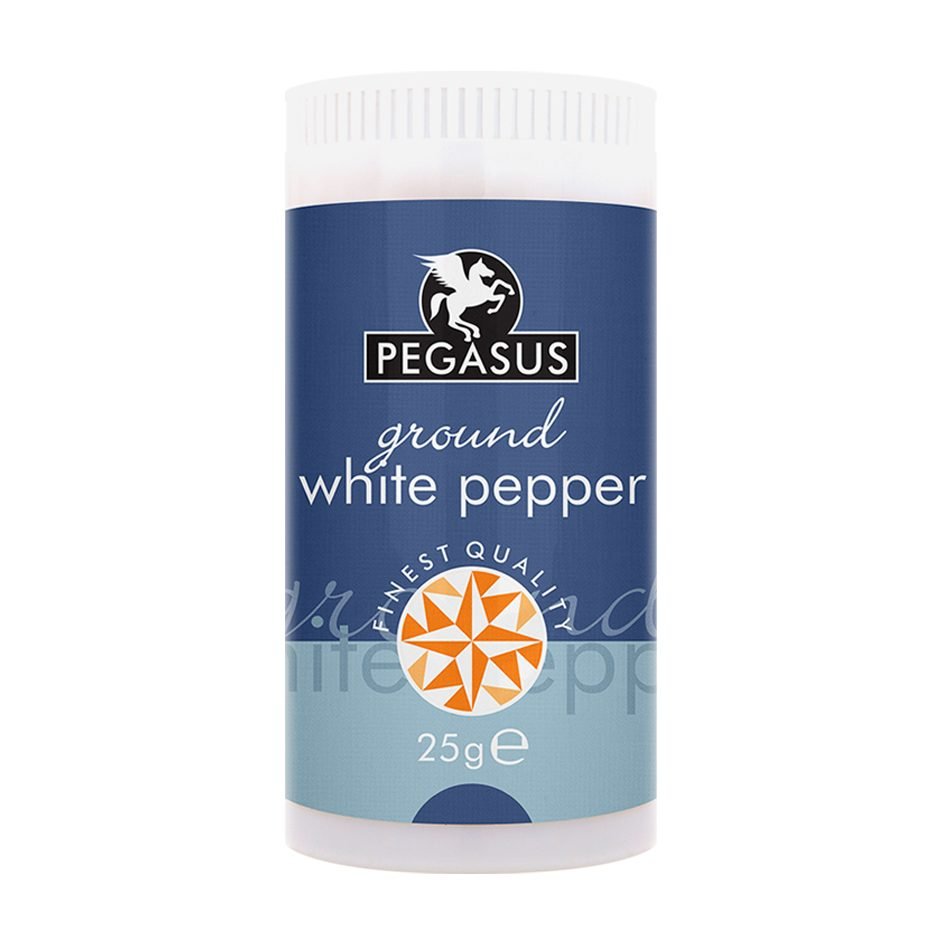 Pegasus Ground White Pepper 25g Tube